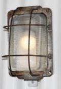 3 x Vintage Bulkhead Cage Wall Lights