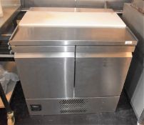 1 x Williams Two Door Refrigerator With Gastro Pizza/Salad Prep and Chopping Board Cover
