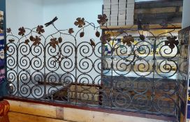 1 x Ornate Metal Divider Panel Featuring Lizards, Dragon Flys, Leafs and Fruits