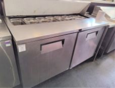 1 x True Pizza Prep Gastro Two Door Refrigerator