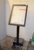 1 x Freestanding Illuminated Menu Board