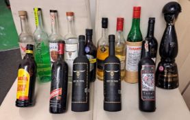 Lot of 15 Bottles of Assorted Open Alcoholic Drinks - Ref: LOT003 - CL866 - Location: Essex