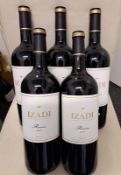 5 x Bottles of 2017 Izadi Rioja Reserva Red Wine - Retail Price £100 - Ref: WAS051 - CL866 -