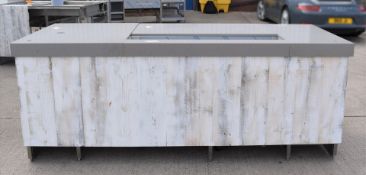 1 x Bespoke Retail Pizza Prep Counter Featuring a Stainless Steel Base, Granite Worktops, Pizza