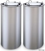 2 x Mobile Incounter Heated Plate Stacker Dispensers - Suitable For Œ€21 to Œ€29cm Plates - CL819