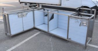 1 x Commercial Stainless Steel Bespoke Preperation L Shaped Counter Frame With 3 Phase and 240v