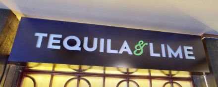1 x Illuminated Tequila & Lime Light Box Advertisement Signage - Approx Length: 160cms