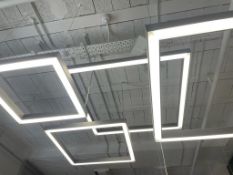 19 x Assorted Commercial Designer Square Suspension LED Ceiling Lights - From A Luxury Retailer