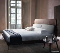 1 x POLTRONA FRAU 'Coupe' Luxury Leather Queen-size Bed Frame & Headboard - Original RRP £7,030