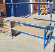 1 x SPACEGUARD 2-Metre Parcel Packing Sorting Desk With Roll Holder, And Undercounter Shelving -
