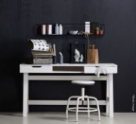 1 x WOOOD 'Nikki' Desk In Pale White - Original Price £385.00 - Made In Holland - Read Description
