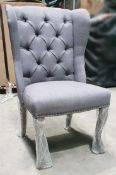 7 x HOUSE OF SPARKLES Luxury Vintage-style Button-Back Wing Back Dining Chairs - New / Boxed