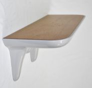 1 x 'Liquid' Contemporary Coat Hook In Light Grey Wth A Wood Finish On The Top - Ref: HBK112(A)