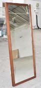 1 x Solid Wood Framed 1.7m Tall Mirror in a Walnut Stain - Ref: HBK104 / WH3 - CL987 - Location: