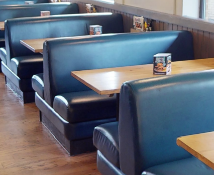1 x Collection of Restaurant Booth Seating in a Dark Blue Faux Leather Upholstery