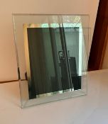 1 x Designer Heavy Glass And Chrome Standing Photo Frame - Ref: GRG013 / WH2 / BOX2 - CL870 -
