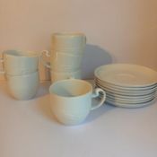 6 x ROSENTHAL Designer Fine China Asimmetria’ Studio-Line Tea Cups And Saucers - Dimensions: 7x8cm -