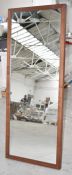 1 x Solid Wood Framed 1.7m Tall Mirror in a Walnut Stain - Ref: HBK105 / WH3 - CL987 - Location: