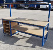 1 x SPACEGUARD 2-Metre Parcel Packing Sorting Desk With Roll Holder, And Undercounter Shelving -