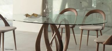 1 x PORADA 'Infinity' Oval 12mm Thick Transparent Tempered Designer Glass Table Top (No Base)