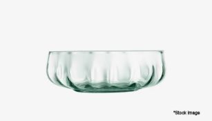 2 X Mia Low Bowl 15cm Recycled & Part Optic Glass - New/Boxed - Original