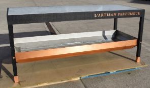 1 x Display Retail Counter In Black & Copper With Marble Effect Top Undershelf and L'ARTISAN
