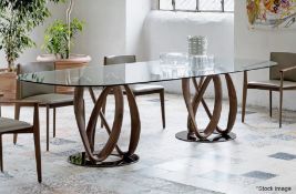 1 x PORADA 'Infinity' 2.8-Metre Long Oval 12mm Thick Tempered Designer Glass Table Top, Sealed/Boxed