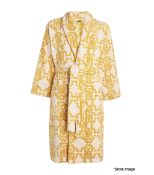 1 x ROBERTO CAVALLI HOME Luxury Gold Logo Print Bathrobe Shawl - Size: L/Xl - Original RRP £225.00
