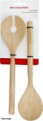 1 x KITCHENAID Bamboo Salad Server Set - Original RRP £13.95 - Ref: 7249229/HJL499/C28/07-23 - CL987
