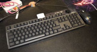 1 x Asus TUF Gaming Keyboard, Razor Gaming Mouse, TP Link Switch and Two Sets of PC Speakers