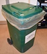 1 x Wheelie Waste Bin in Green - 240 Litre - Previously Used Indoors Only - Good Clean Condition