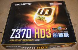 1 x Gigabyte Z370 HD3 Motherboard For LGA1151 Processors - Boxed With Accessories