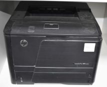 1 x HP Laserjet Pro 400 Series Mono Laser Printer - Model M401dn - RRP £372 - Previously Used in