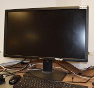 1 x Dell 27 Inch LCD Monitor With Power Cable, Power Lead and an Asus Keyboard and Mouse