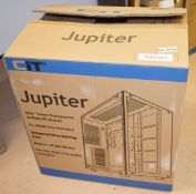 1 x CIT Jupiter Computer Case With Tempered Glass Side Panel, Six RGB Fans, Fan Hub With Aura