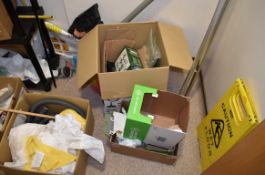 1 x Assorted Job Lot of Loose Cleaning Equipment - Includes Mops, Shelves, Binbags, Mop Heads