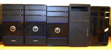 5 x Desktop Computers Featuring Motherboards With USB3.0, Graphics Cards, Intel and AMD