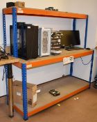 1 x Boltless Workbench With Overshelf and Undershelf - Dimensions: H94 (170 Total Height) x W184