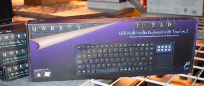 4 x Tpad USB Multimedia PC Keyboards With Touchpads - New Boxed Stock