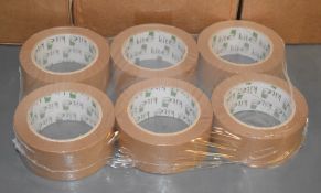 36 x Kite Low Noise Tear by Hand 66m Brown Packing Tape - New Boxed Stock - RRP £55