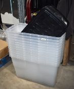 11 x Storage Containers With Lids - Size H46 x L78 x W37 cms