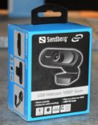 1 x Sandberg USB Full HD 1080p Webcam With Microphone - RRP £34.99 - New Boxed Stock - Ref: AC94