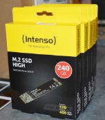 6 x Intenso M.2 Solid State 240gb SSD Hard Drive - New Boxed Stock - Ref: AC127 GFMR - CL646 -