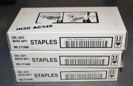 3 x Boxes of Konica Minolta SK-501 Staples - 5 x Cartridges Per Box - New Boxed Stock