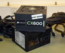 2 x 500w Desktop PC Power Supplies - Models Include a Corsair CX500 and BeQuiet S9-500