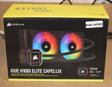 1 x Corsair iCue H100i Elite Capellix RGB 240mm Liquid Cooler - New Boxed Stock - RRP £180