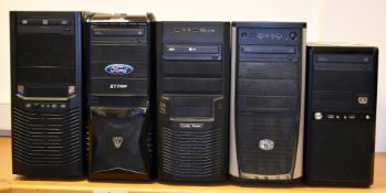 5 x Desktop Computers Featuring Motherboards With USB3.0, Graphics Cards, Intel and AMD