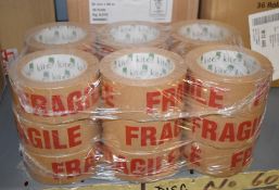 18 x Rolls of Eco Friendly Paper Fragile Packing Tape - New and Unused - RRP £90