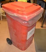 1 x Wheelie Waste Bin in Red- 240 Litre - Previously Used Indoors Only - Good Clean Condition