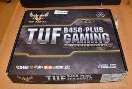 1 x Asus TUF B450-PLUS AM4 Gaming Motherboard - Customer Return (States: Light Scratch to PCB Booted